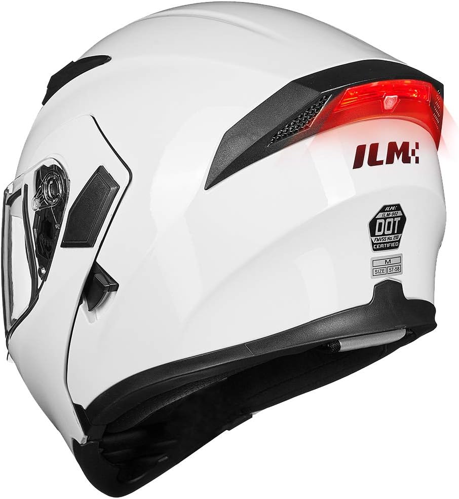 ILM Dual Visor Flip up Modular Full Face Helmet DOT 6 Colors Model - for Bikers
