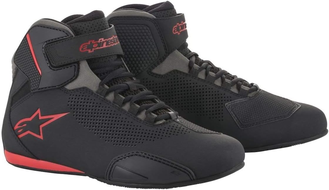 Alpinestars Men's Sektor Vented Street Shoe, Black/Gray/Red, - for Bikers