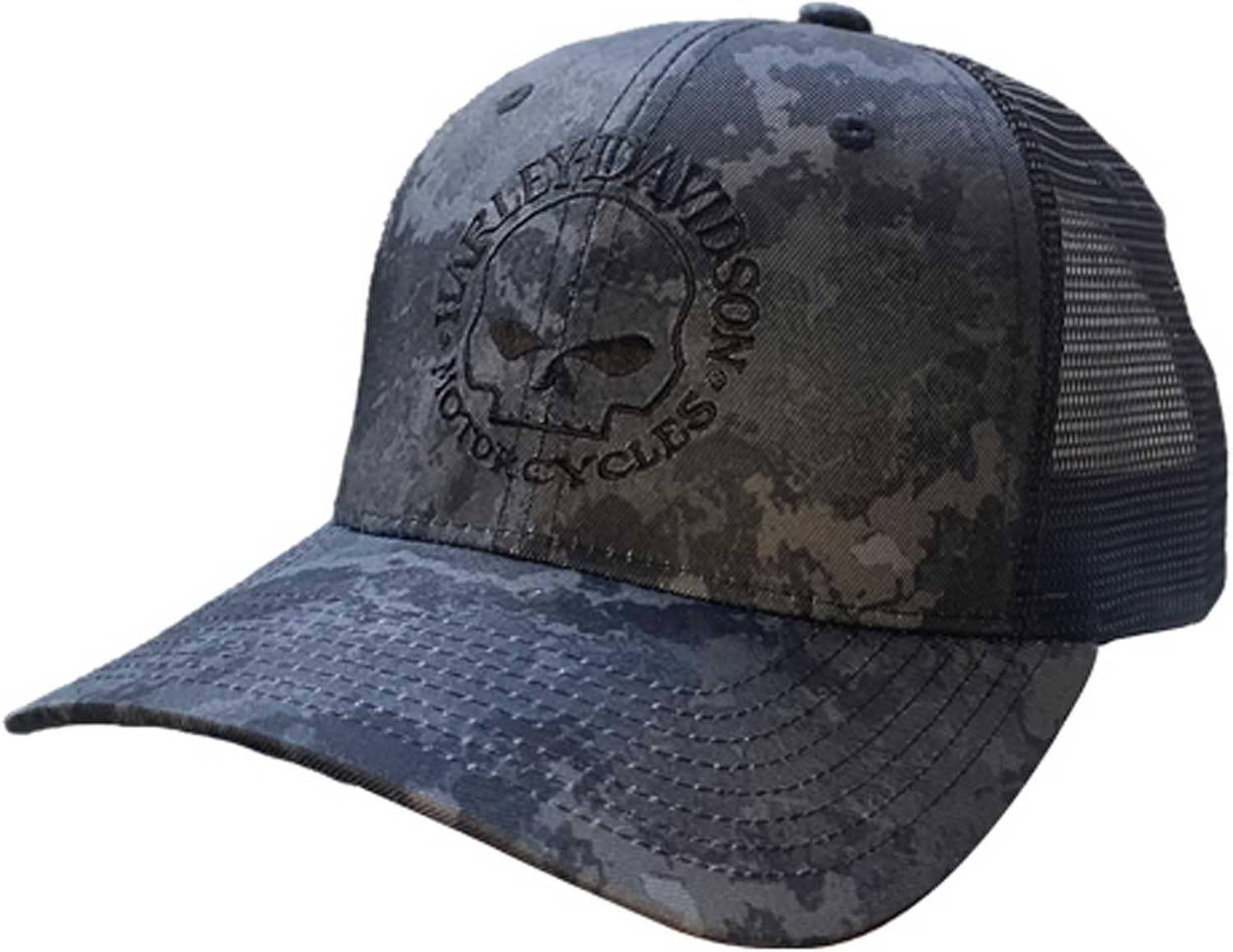 Harley-Davidson Men's Tonal Camo Skull Mesh Trucker Hat