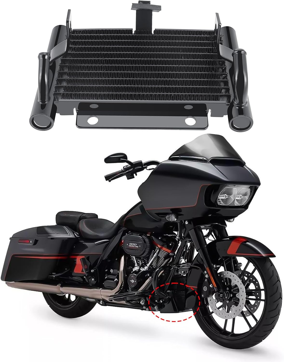 Radiator Oil Cooler Kit for - Harley Touring Electra Glide Street Glide Road Glide Road King - for Bikers